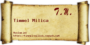 Timmel Milica névjegykártya